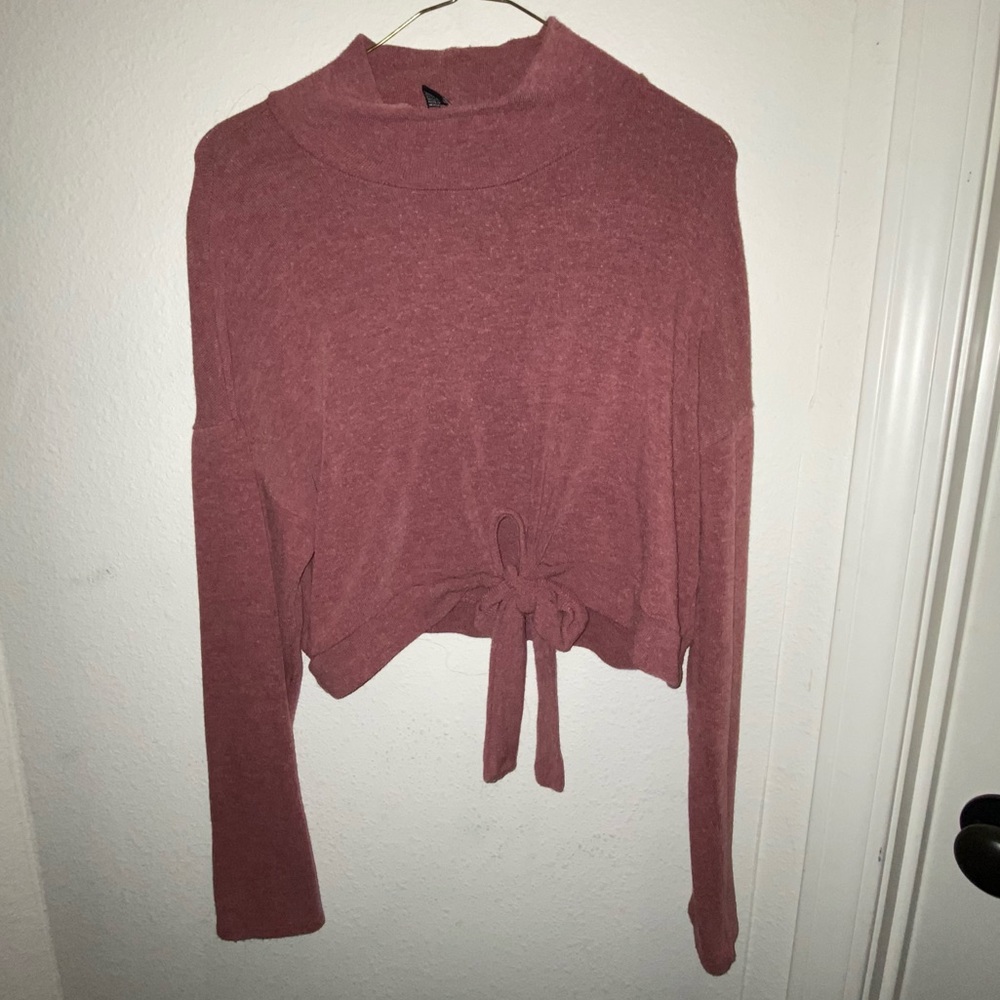 Purple Long Sleeve Crop Top
